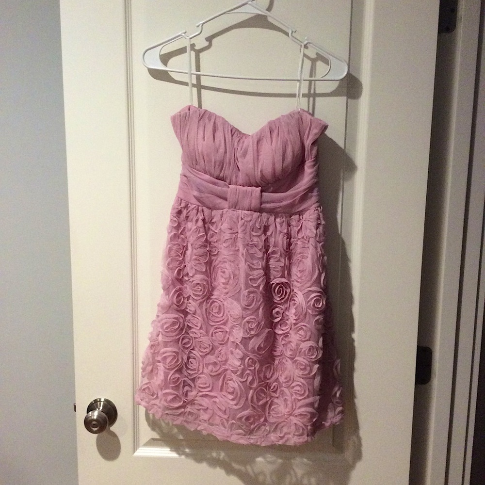 Pink Floral Mini Formal Dress